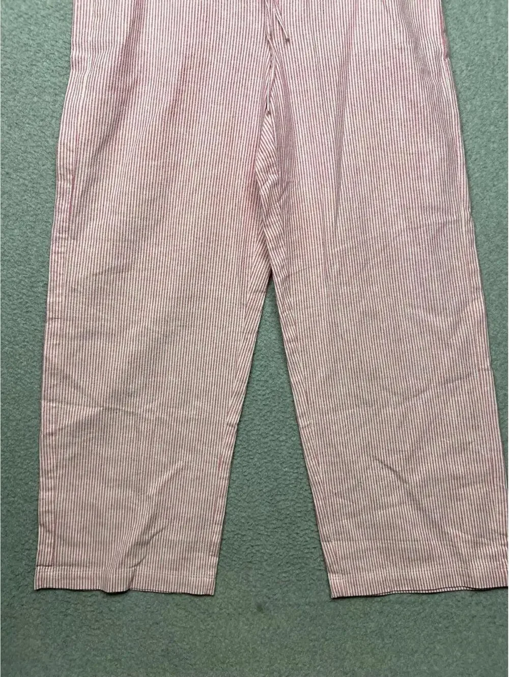 JCrew Women's Pink White Seersucker Wide Leg Pants Preppy Coastal Boho M/8